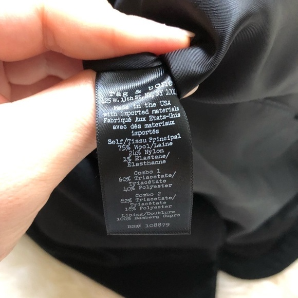 Rag & Bone Lees Crepe-Trimmed Wool Zip Front Dress - Picture 6 of 7